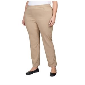 NWT Alfred Dunner Womens Plus-Size Classic Allure Fit Tan Pants Size 16